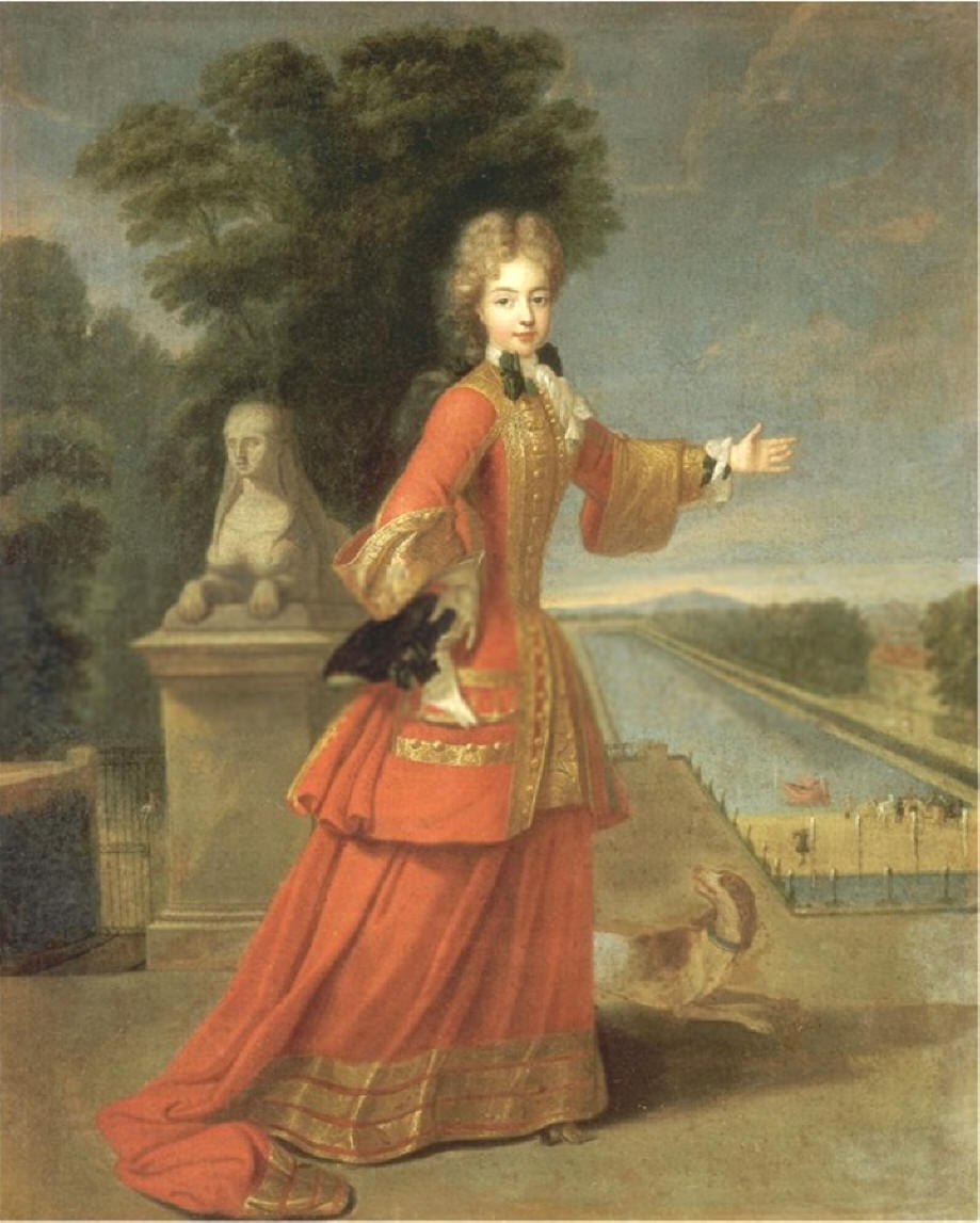 Duchessa di Borgogna, in abito da caccia