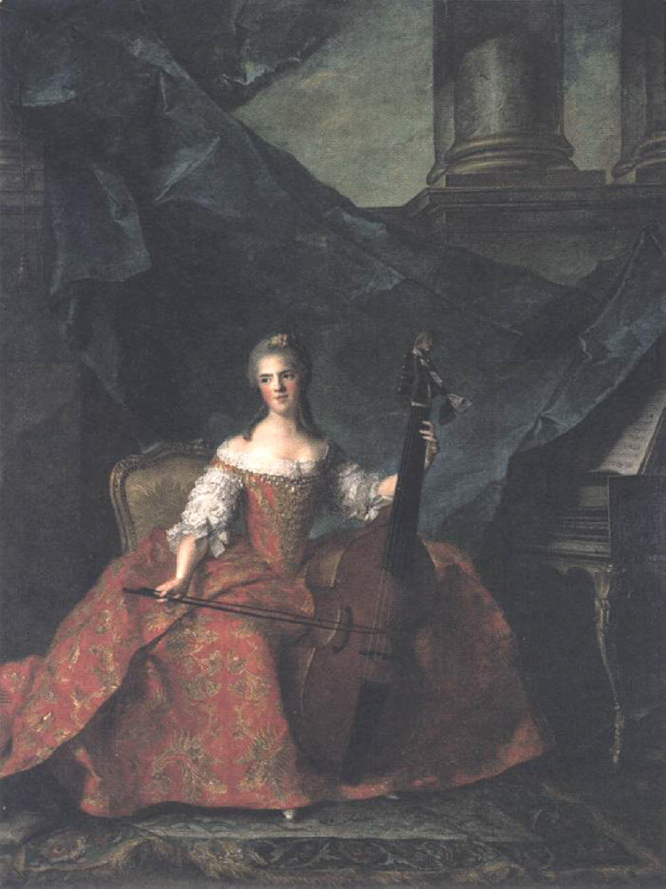 Madame Henriette mentre suona la viola da gamba