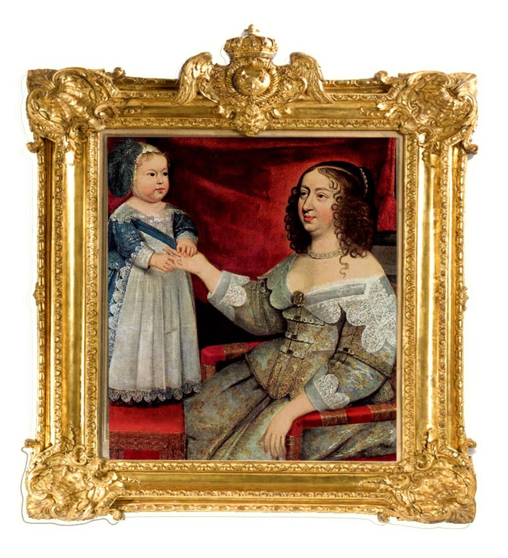Luigi XIV bimbo ed Anna d'Austria, sua madre