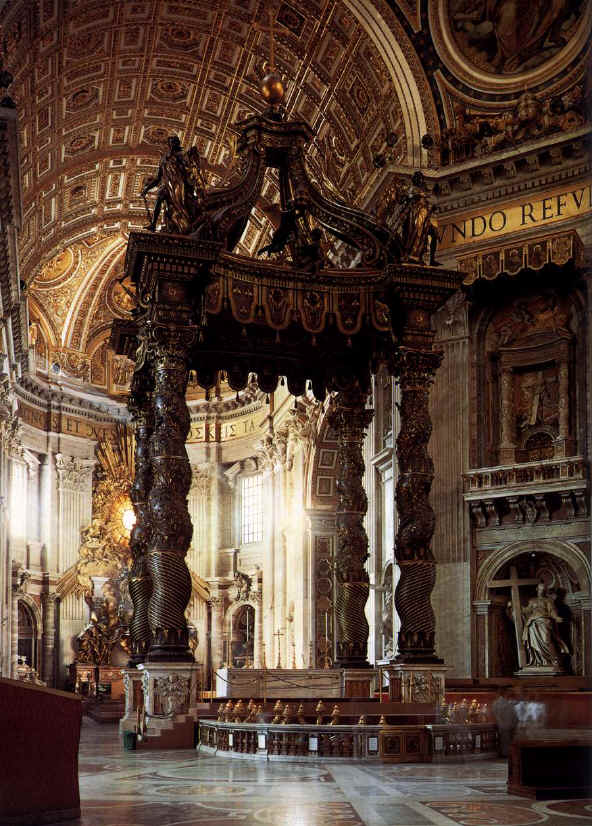 Bernini - Il Baldacchino a San Pietro . Stato del Vaticano in Roma